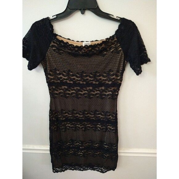 Cache Lace off-the-shoulder Dress Sm Y2K vintage Feminine Cottage Core - Picture 3 of 8